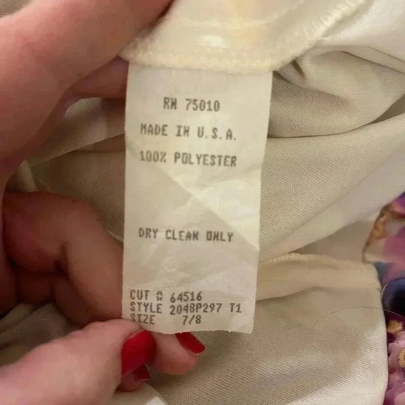 Vintage City Triangles spaghetti strap mini dress abstract floral 7/8 90’s - Picture 12 of 14